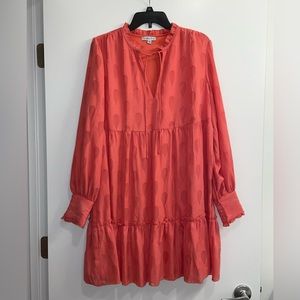 Last Chance 7/18! NWOT Pink Orange Tiered Shift Babydoll Dress